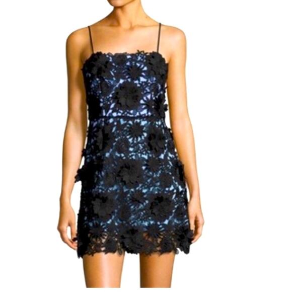 NWOT MILLY Sleeveless 3D Floral Lace Mini Dress 12 - Picture 1 of 7